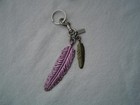 New Authentic Coach Rouge Metal Feathers Key Chain purse Charm   20170 Nwt s