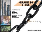 20   ft 3 16    Grade   30 Black Powder   coated Proof Coil Steel Chain   Industrial Use