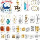 200pcs Hair Beads Jewelry  Dreadlocks Gem Crystal Charms metal gold silver