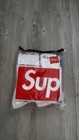 Supreme X Hanes Cushioned Crew Socks White red Logo 4 Pairs Men s Size 6-12