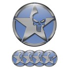 4x 3d Domed Skull Wheel Center Cap Stickers     Custom Hub Badge Decals