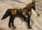 Vintage Bronze 10  Tall Horse With Saddle Statue 