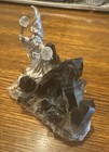 Spoontiques Pewter Figurine Mythical Wizard Crystal Ball Amethyst Geode Rock 