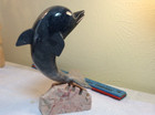 Stone Carved Dolphin Statue