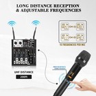 4 Channel Audio Mixer  Karaoke Mixer With Dual Wireless Microphones  Professi   