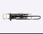 Queenbrass Valve Trombone In Bb Black Gold Brass With Case And Mouthpiece