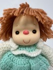 Vintage Crochet Baby Doll Plastic Head Hands Mint Green Dress Redhead Cute