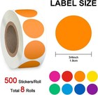 4000 Pcs Round Color Coding Labels - Garage Sale Price Stickers - 8 Rolls 8