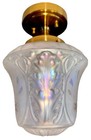 Antique Vintage 1910 Victorian Art Deco Nouveau Iridescent Glass Light Fixture