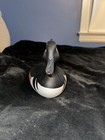 Capt Bill Collins Hand-painted Hooded Merganser Wood Decoy Black White Brown 