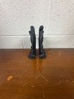 Vintage Cast Iron Eagle Bookends Black