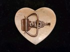 Heart Unicorn Western Belt Buckle Silver Tone W  Turquoise Chip Inlay