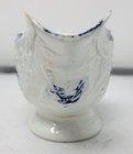 Antique Lowestoft Pattern Molded Creamer With Blue Floral Decoration C 1770