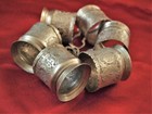 Vintage Russian Brass  Tea Coasters Glass Holder Podstakannik Set Of 6    