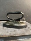 Antique 6  Cast Iron Folk Art Painted Ducks Sad Iron Flat Iron Doorstop