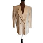1980s Cream Double-breasted Wool Blazer By Private Concepts