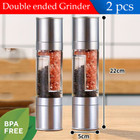 2pcs Premium Stainless Steel Salt And Pepper Spice Grinder Two-in-onerefillable