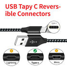 Braided Usb C Type-c Fast Charging Data Sync Charger Cable Cord 3 6 10ft Lot
