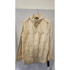 Tommy Hilfiger Jacket Mens Xl Beige Cotton Military Field Full Zip Pockets