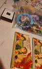 Sewing Box Basket Needles Snaps Etc 12 X 7 X 10 Floral Wooden Handle Vintage