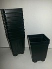 2 5 Inch Square Black Nursery Pots  - Set Of 25 - Plastic Flower Succulent