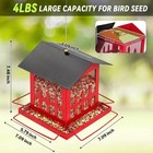 Red Metal Hanging Bird Feeder Heavy Duty Wild Bird Seed Holder Outdoor Garden