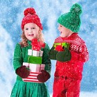 Toddler Mittens Knitted Winter Gloves For Kids One Size A Green