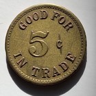 Colorado  Victor The Senate Saloon Good For 5   Trade Brass Token 164117 Rare