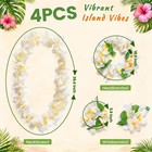 4pcs Hawaiian Lei Set  Luau Wreath Garland Hawaii Leis Flower Headpiece Necklace