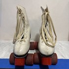 Vintage Roller Derby Skates Size Us Women   s Size 7 White Leather White Worn