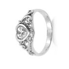 Usa Seller Heart Baby Ring Sterling Silver 925 Jewelry Clear Cz Face Height 7 Mm