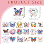 Watercolor Butterfly Iron On Transfers - 20 Sheets Cute Dtf Ready To Press Heat