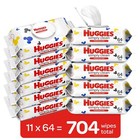 704 Wipes Huggies Simply Clean Unscented Baby Diaper Wipes 11 Flip-top Packs