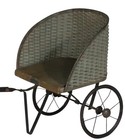 Antique Hedstrom-union Wicker Baby Doll Carriage Pram Stroller Buggy Pull Toy