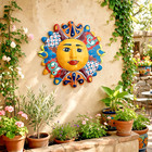 Mexican Talavera Sun Face Pottery Ceramic Wall Art Folk Art