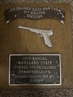 Vintage 1958 Maryland State Pistol   Revolver Championship Sparrows Pt Md Plaque