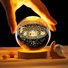 3d Crystal Galaxy Moon Planet Ball With Base Table Lamp Usb Led Night Light Gift