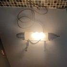 Vintage Art Deco Frosted Glass Bullet Headboard  Frame  Mirror Light Lamp