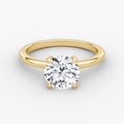 14k Yellow Gold Designer Ring 1 Carat Igi Lab Created Round Cut Diamond E F Vvs2