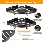 2pcs Corner Shower Shelf Rack Adhesive Bathroom Wall Mounted Tray Caddy Storage