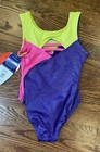 Girls Gymnastics Leotard Size Xs 4 5 Pink Purple Yellow Rhinestones New Nwt