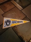 Vintage Full Size Milwaukee Brewers Baseball Pennant Retro Free Shipping  