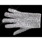 Billie J Rare Show Michael Glove In Both Side Rhinestone Silver Crystal Handmade
