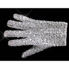 Rare Show Michael Glove In Both Side Rhinestone Silver Crystal Handmade