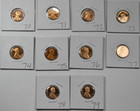 1970-1979 S Proof Lincoln Memorial Cent 10 Proof Pennies With Issues Toned Spots