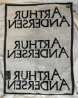 Very Rare Vintage Arthur Andersen Golf Towel Black White Terry Cloth Bag Towel