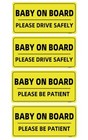 Baby On Board Magnets For Car   8x4 Inch   reflective Signs   4 Pack   yellow black