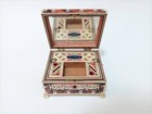 Antique Vizagapatam Sandalwood Trinket Box 19th Century Hand Painted Carved 77
