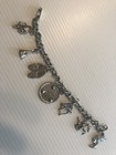 Native American Vintage Charm Bracelet 7 Charms Silver Tone