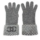 Chanel Gray Light Gray Black Cashmere Chemical Fiber Metallic Fiber Gloves